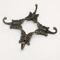 Set of 4 Vintage Butterfly Wall Hooks in Cast Iron for Entryway, Bedroom, or Bathroom Organization