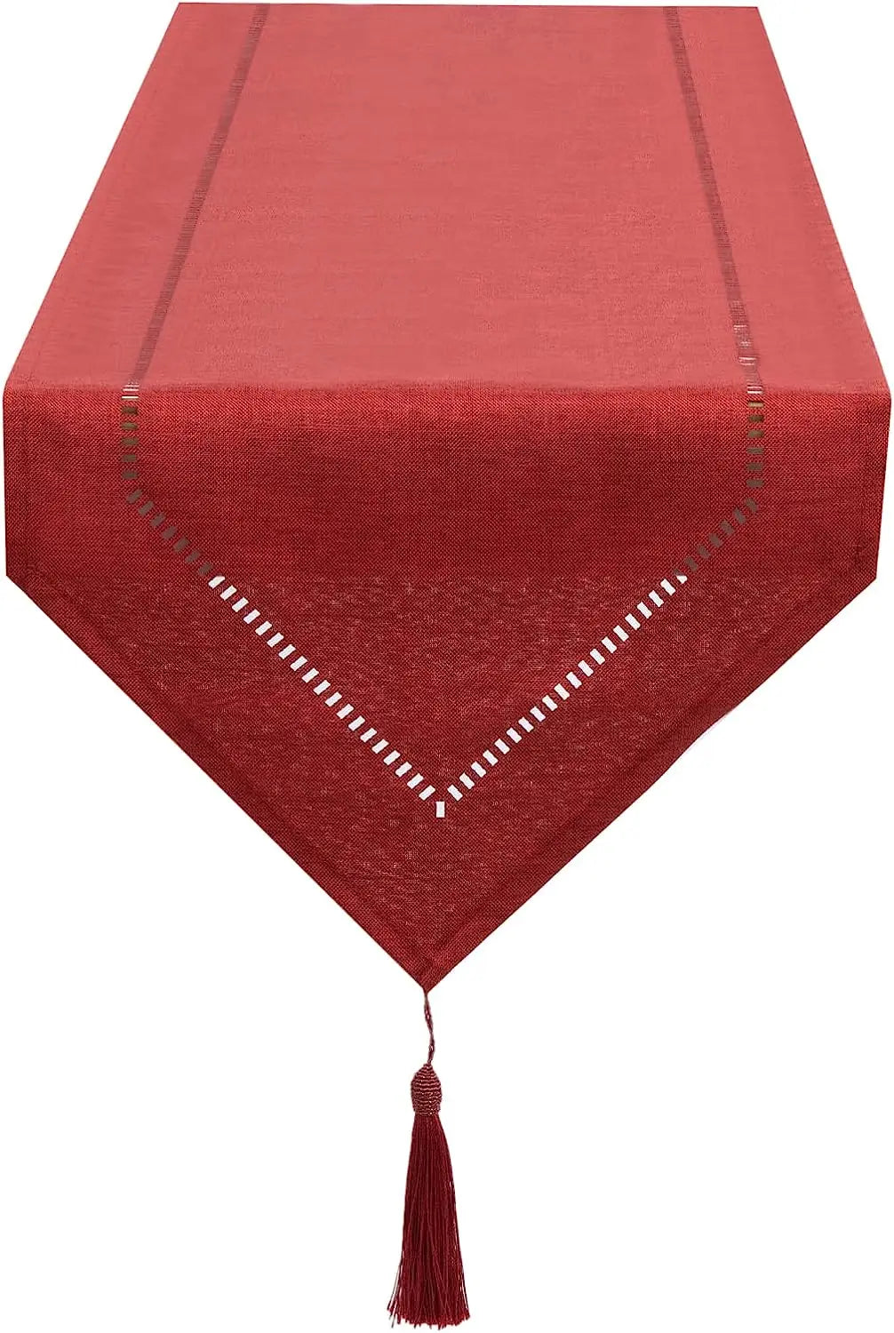 Lena Solid Linen Table Runner with Tassel