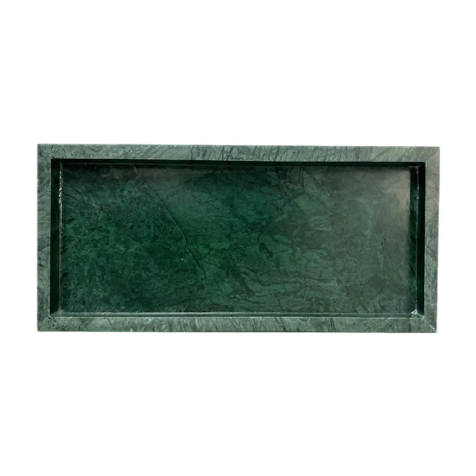 Rectangular Marble Vanity Tray for Bathroom, Bedroom, or Kitchen – 30x13cm Stone Organizer in Green, Black, or White
