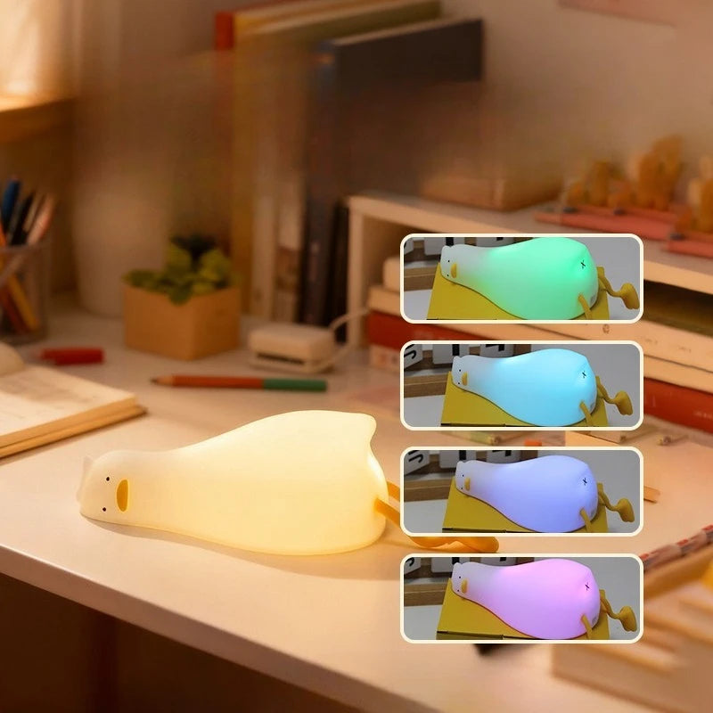 Squishy Duck Silicone Night Light with Rechargeable Touch Control