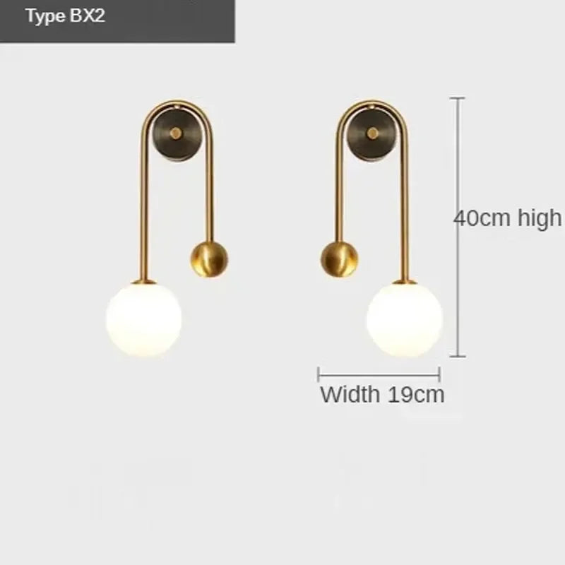 Soren Globe Glass Wall Sconce – Gold Modern Bedroom & Living Room Light