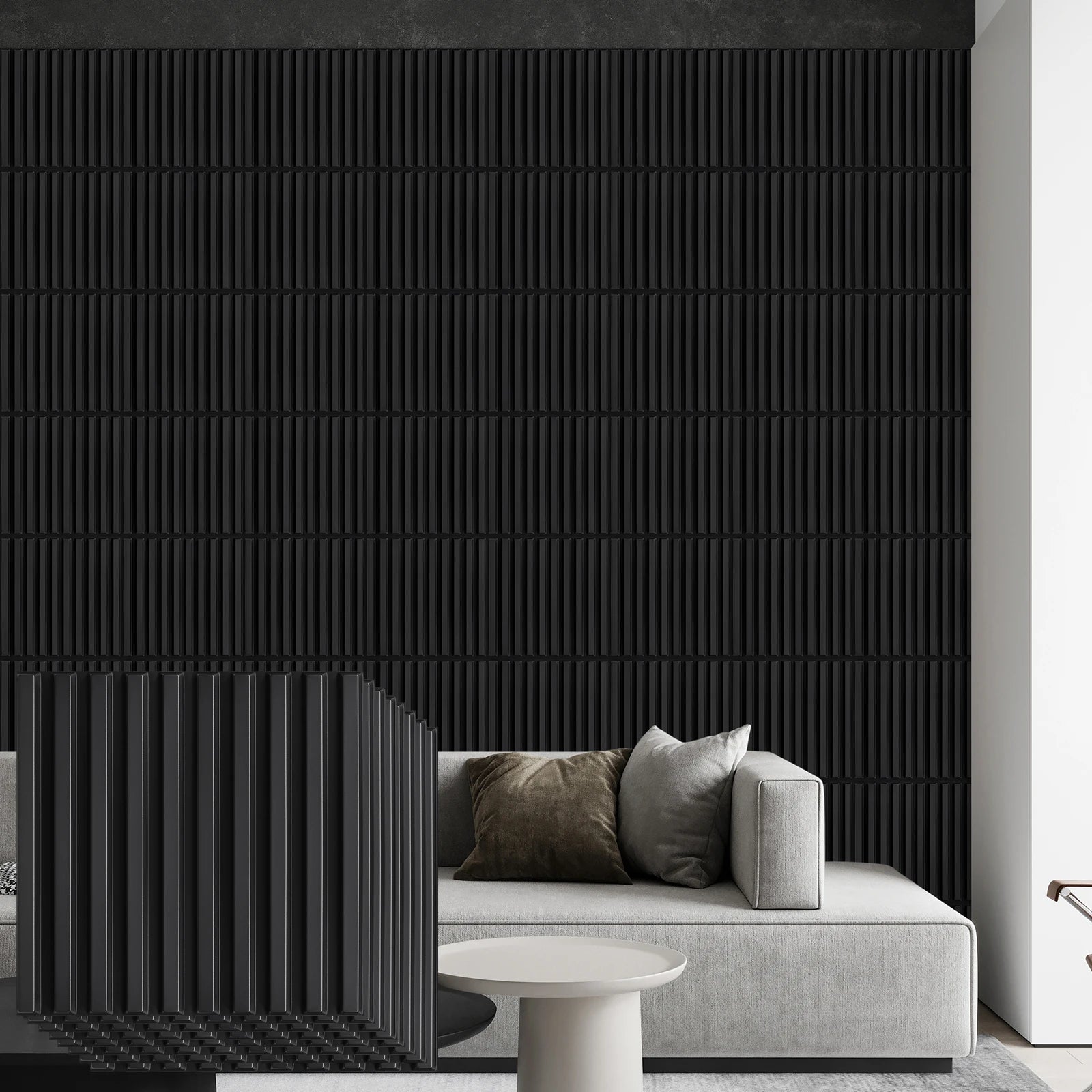 Marlow 3D Textured Wall Panels, Set of 30 – Modern PVC Decorative Panels