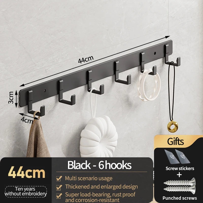 Aluminum Wall-Mounted Hooks for Entryway, Closet, or Bathroom Organization