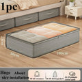 Stackable Under-Bed Storage Bin with Zipper Lid – Gray Fabric