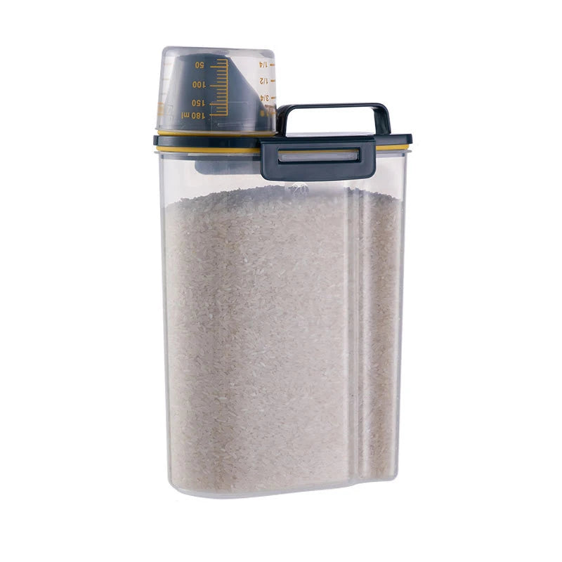 Airtight Pet Food Storage Container with Handle and Measuring Cup
