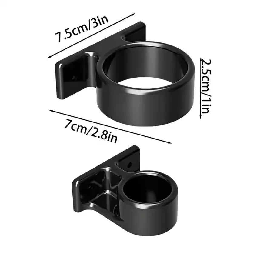 Wall-Mounted Black Plastic Umbrella Stand Set for Entryways