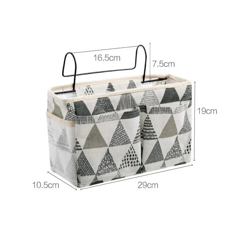 Hanging Bedside Organizer Caddy with Pockets