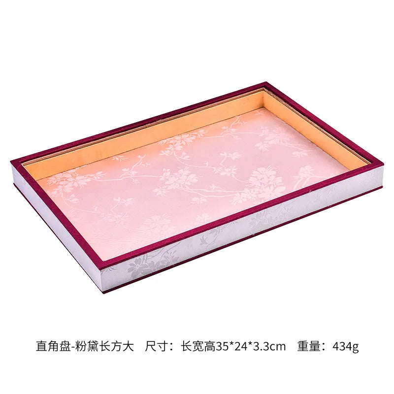 Floral Fabric Jewelry Trays for Bedroom or Vanity Organization