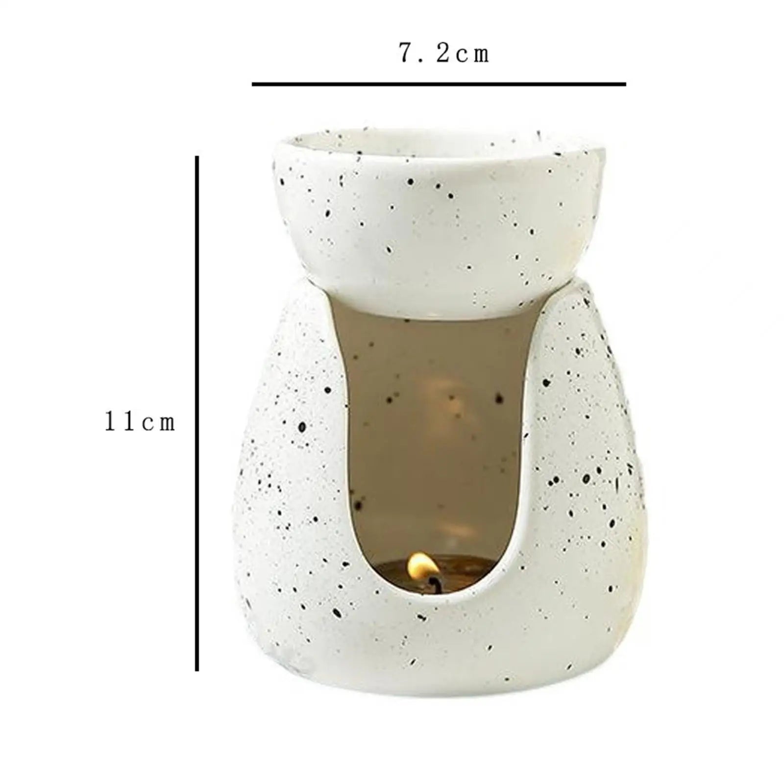 Ceramic Essential Oil Burner for Wax Melts & Aromatherapy – White Speckle