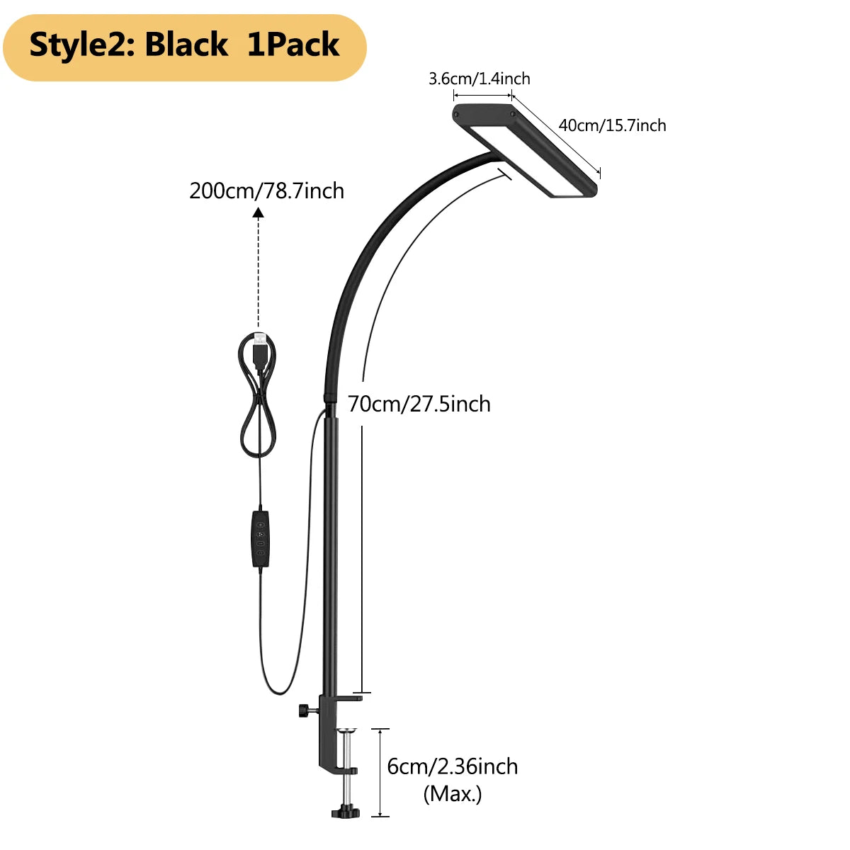 Adjustable LED Desk Lamp with Clamp for Home Office