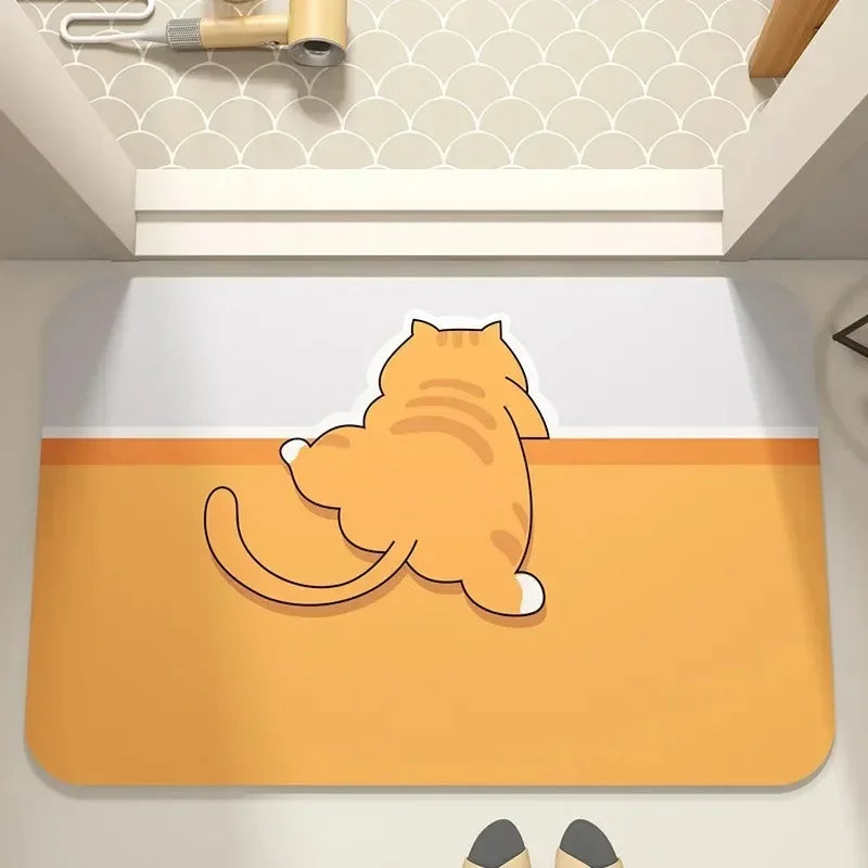 Cartoon Pets Non-Slip Doormat for Entryway, Kitchen, or Bathroom