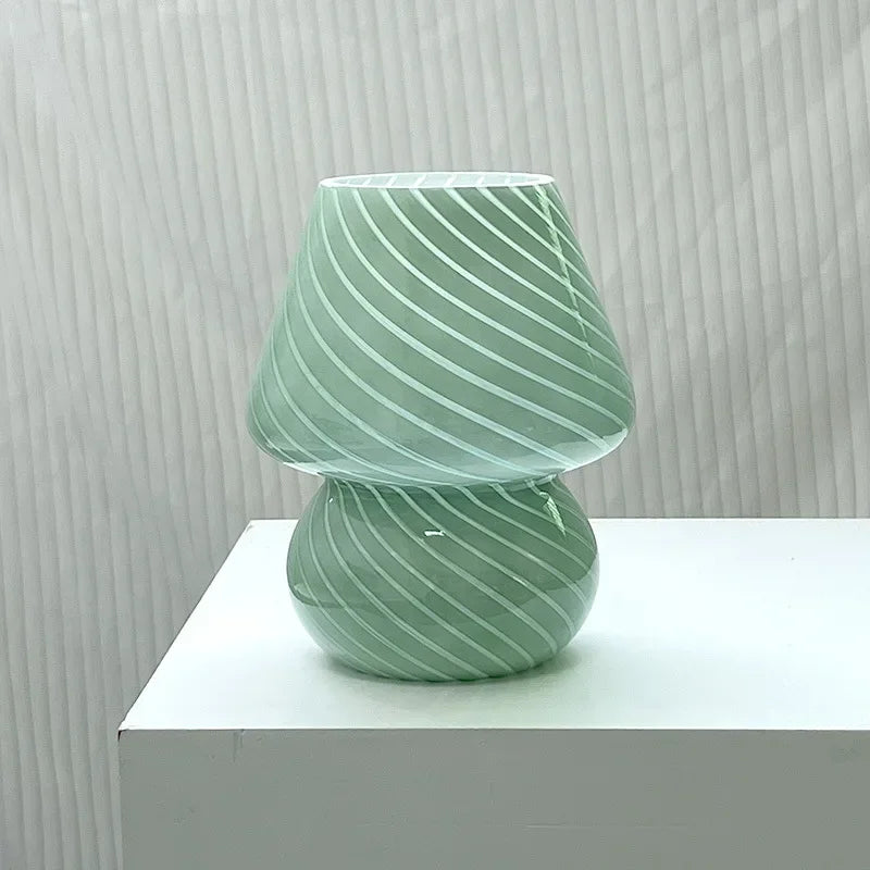 Rowan Glass Mushroom Table Lamp for Bedroom or Bedside