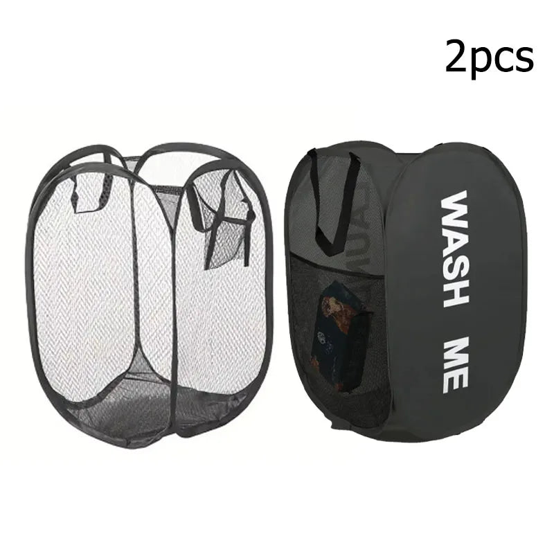 Foldable Mesh Pop-Up Laundry Basket for Bedroom or Dorm