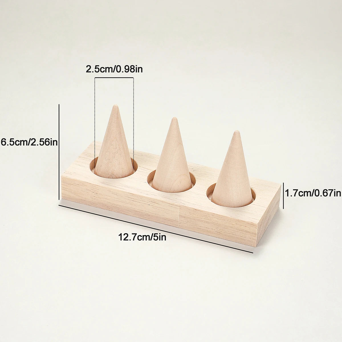 Oakley Natural Wood Ring Holder Stand – Desktop Jewelry Organizer