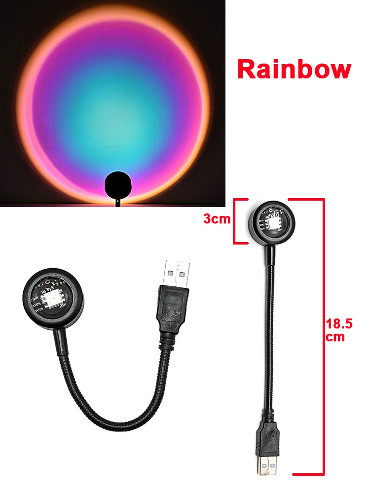 USB Sunset Projector Mood Lamp for Cozy Room Ambience