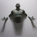 Verro Abstract Climbing Man 3D Wall Sculpture in Imitation Copper Resin for Dramatic Modern Living Room or Entryway Art