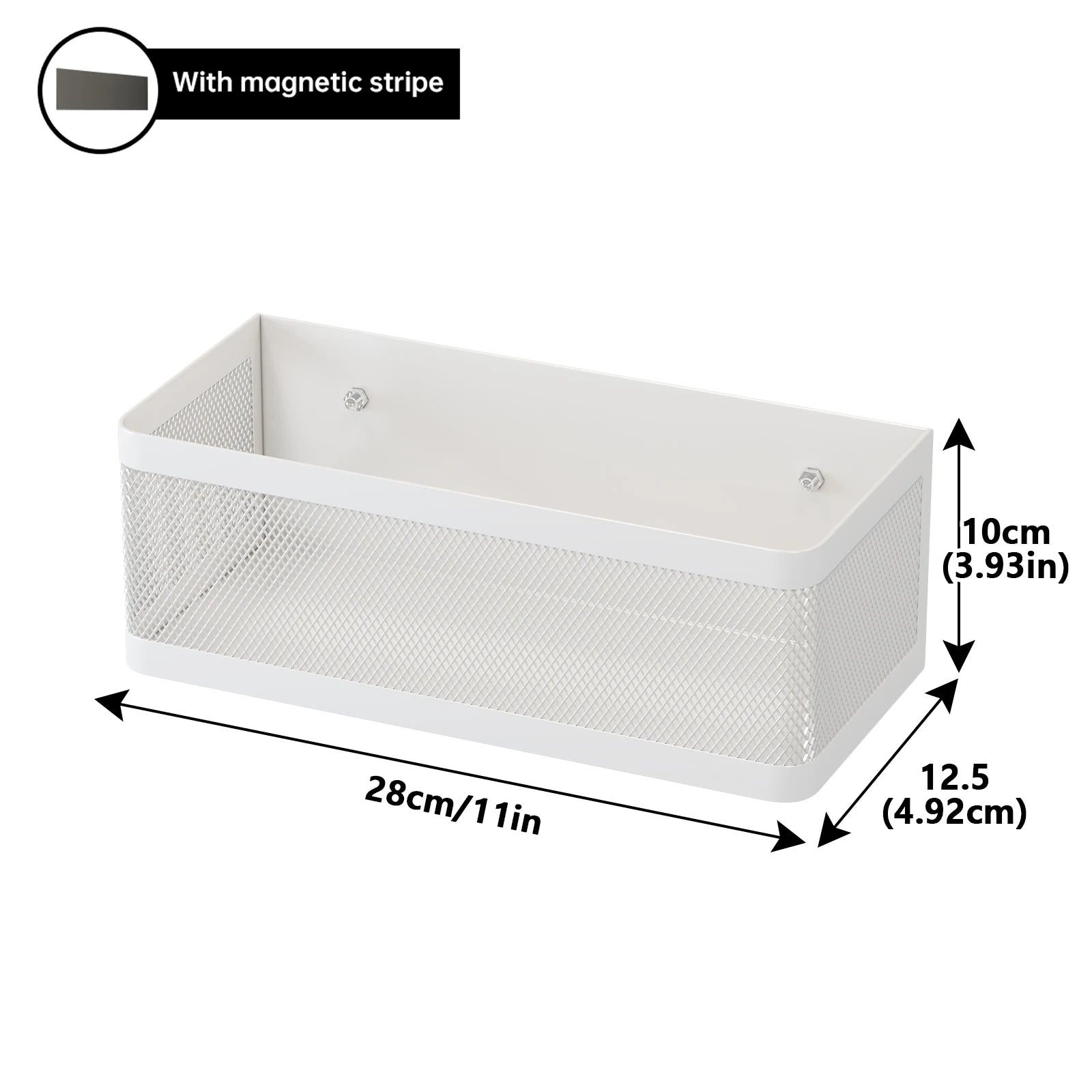 Magnetic Metal Storage Basket for Fridge, Laundry, or Small Kitchen