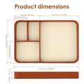 4-Compartment PU Leather Catchall Tray for Desk or Bedside