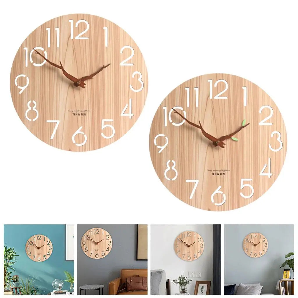 Alder Modern Wood Wall Clock, 12-Inch