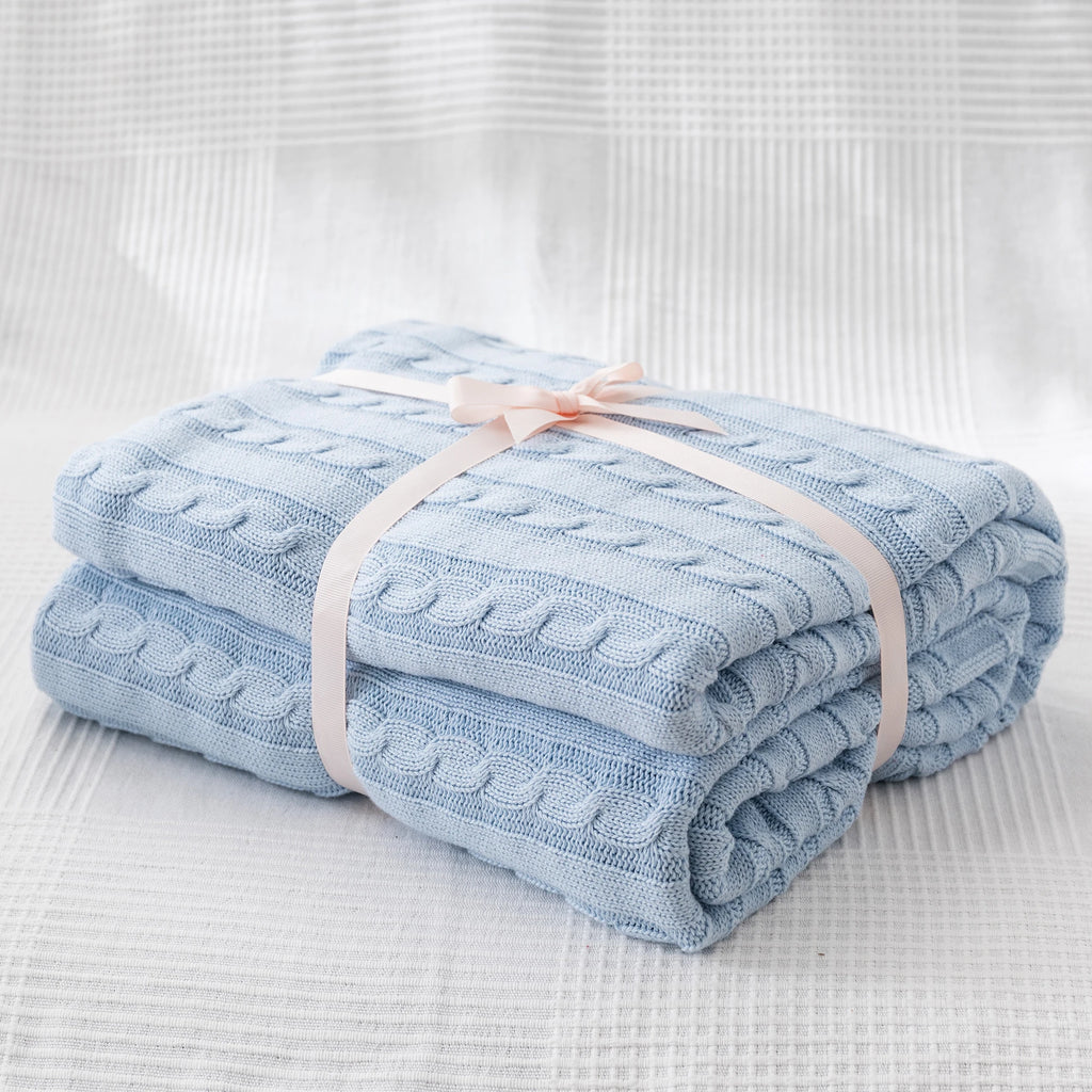 Ashby Cable Knit Cotton Throw Blanket