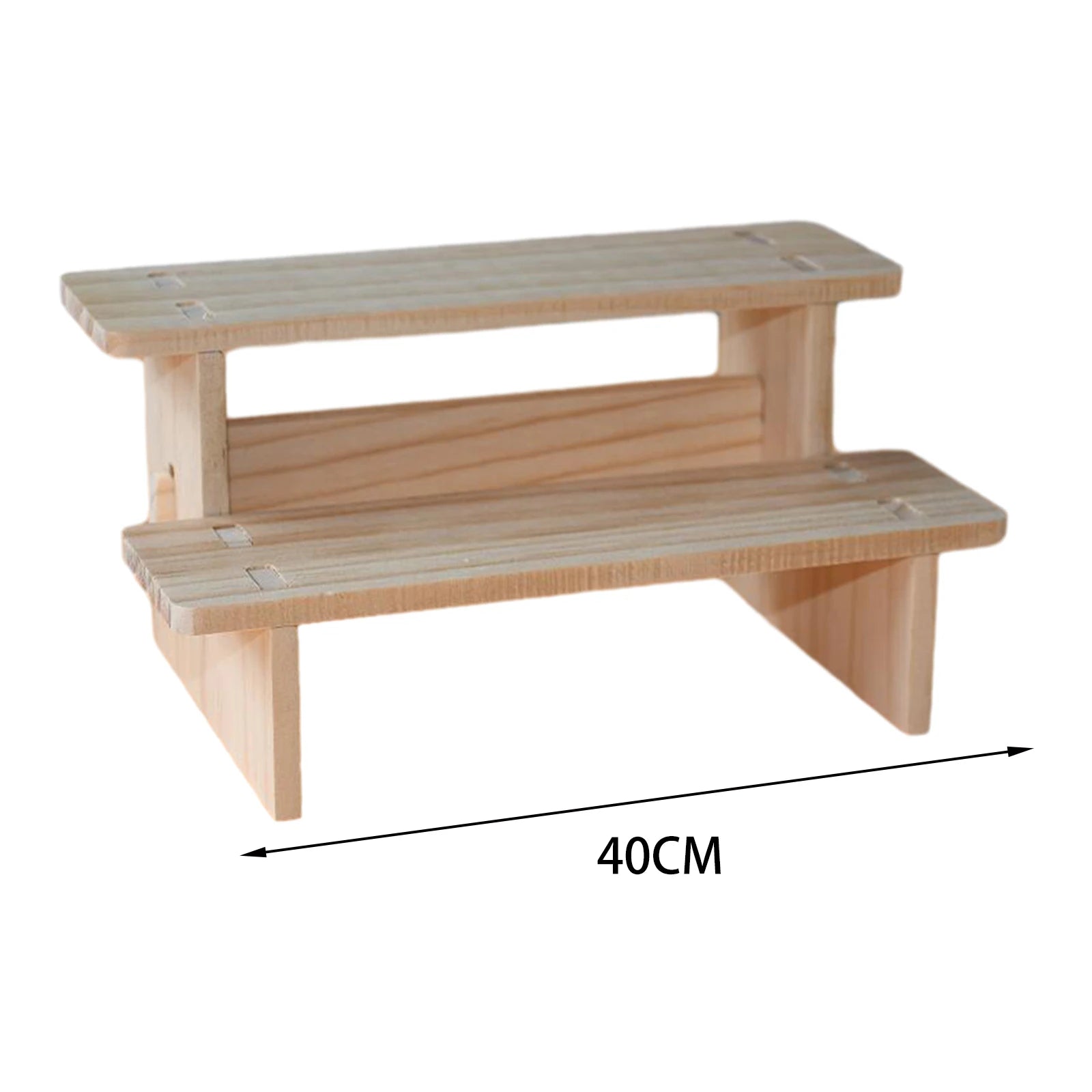 Wooden Tiered Display Riser Shelf for Living Room & Home Organization