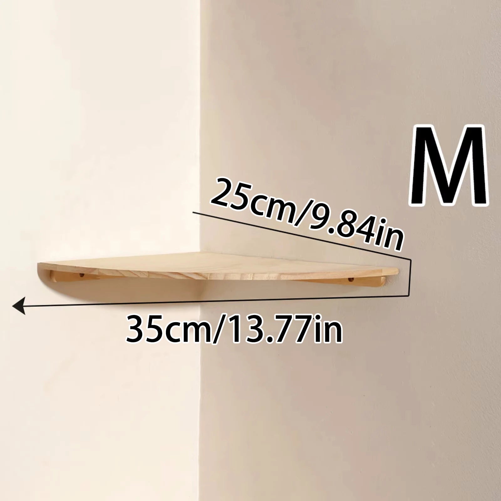 Scalloped Wooden Corner Wall Shelf for Living Room, Bedroom, or Kitchen