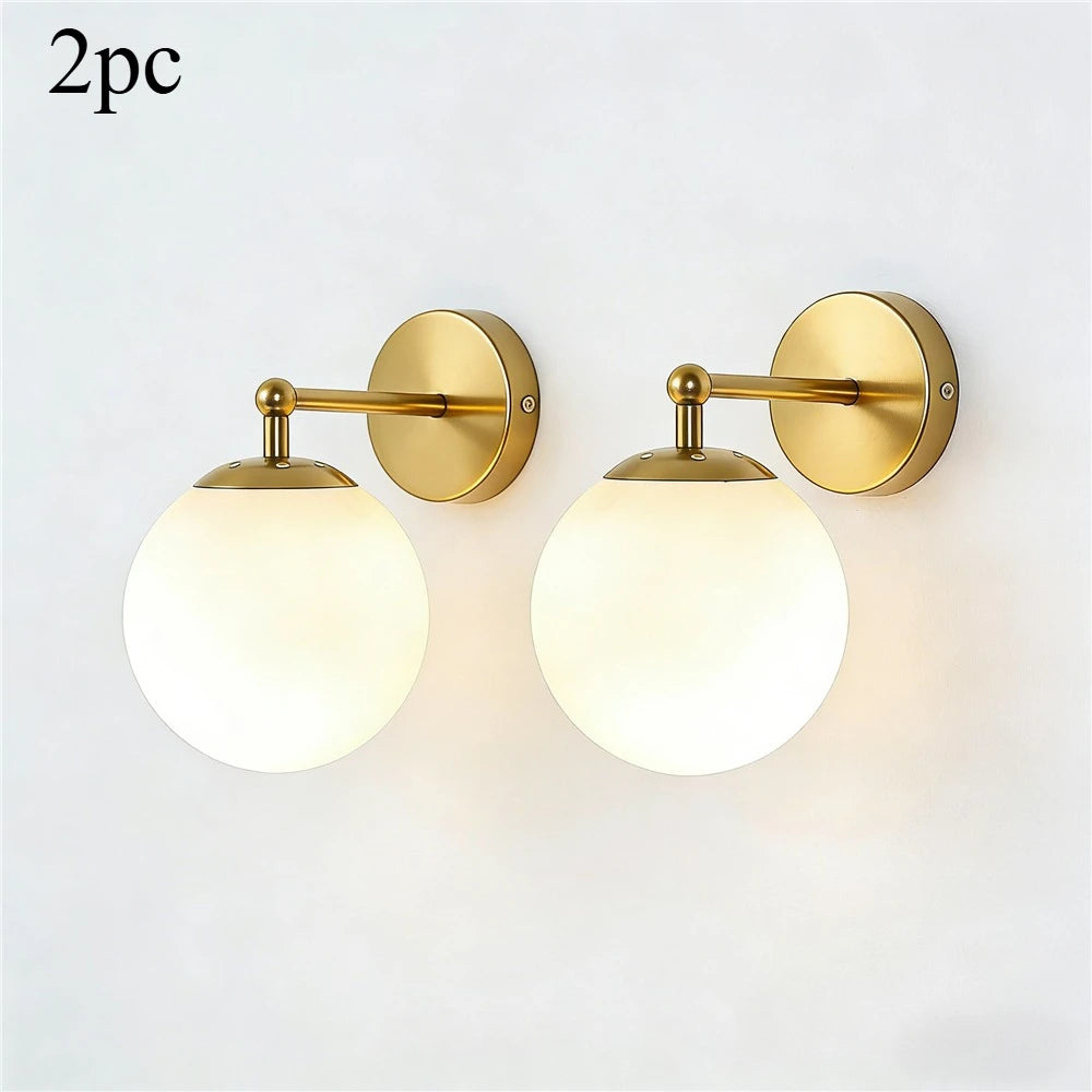 Arden Globe Wall Sconce – Frosted Glass Modern Wall Light