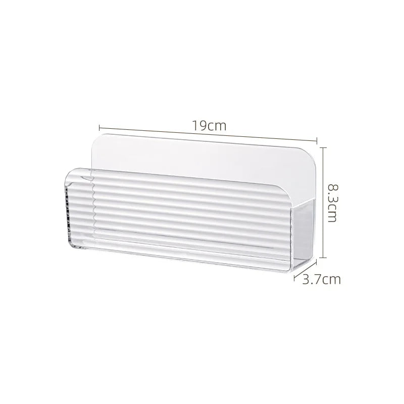 Slim Wall-Mounted Clear Storage Bin for Bathroom or Bedroom Organization