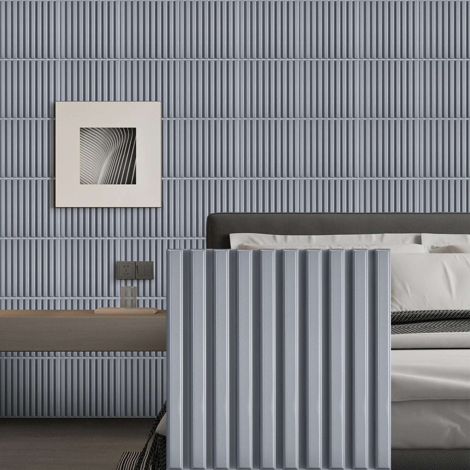 Marlow 3D Textured Wall Panels, Set of 30 – Modern PVC Decorative Panels