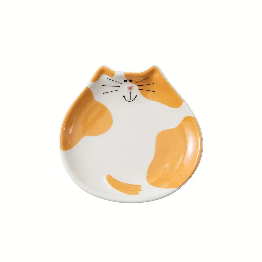 Whisker Cat Ceramic Spoon Rest for Kitchen Counter or Stove