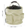 17L Foldable Cleaning Caddy with Handle & Exterior Pockets for Home, Laundry, Car, or Tools