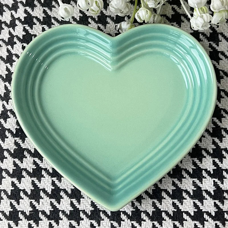 12cm Heart-Shaped Ceramic Dip & Snack Dish for Cozy Kitchen and Tabletop Decor