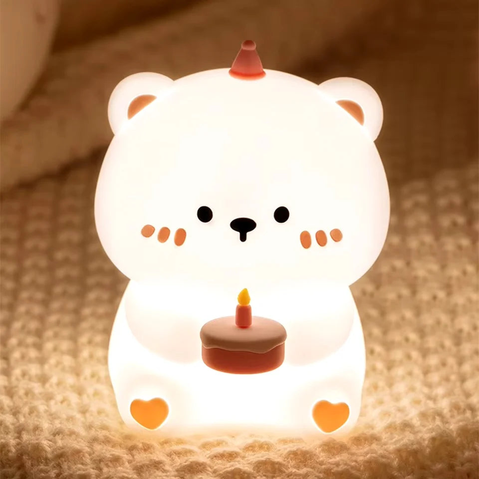 Willow Silicone Animal Night Light – USB Rechargeable Touch Lamp