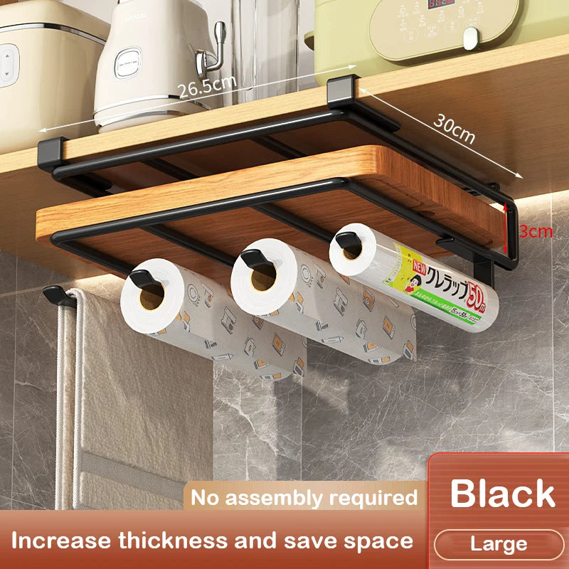 Under Cabinet Metal Storage Rack with Hooks for Kitchen Organization