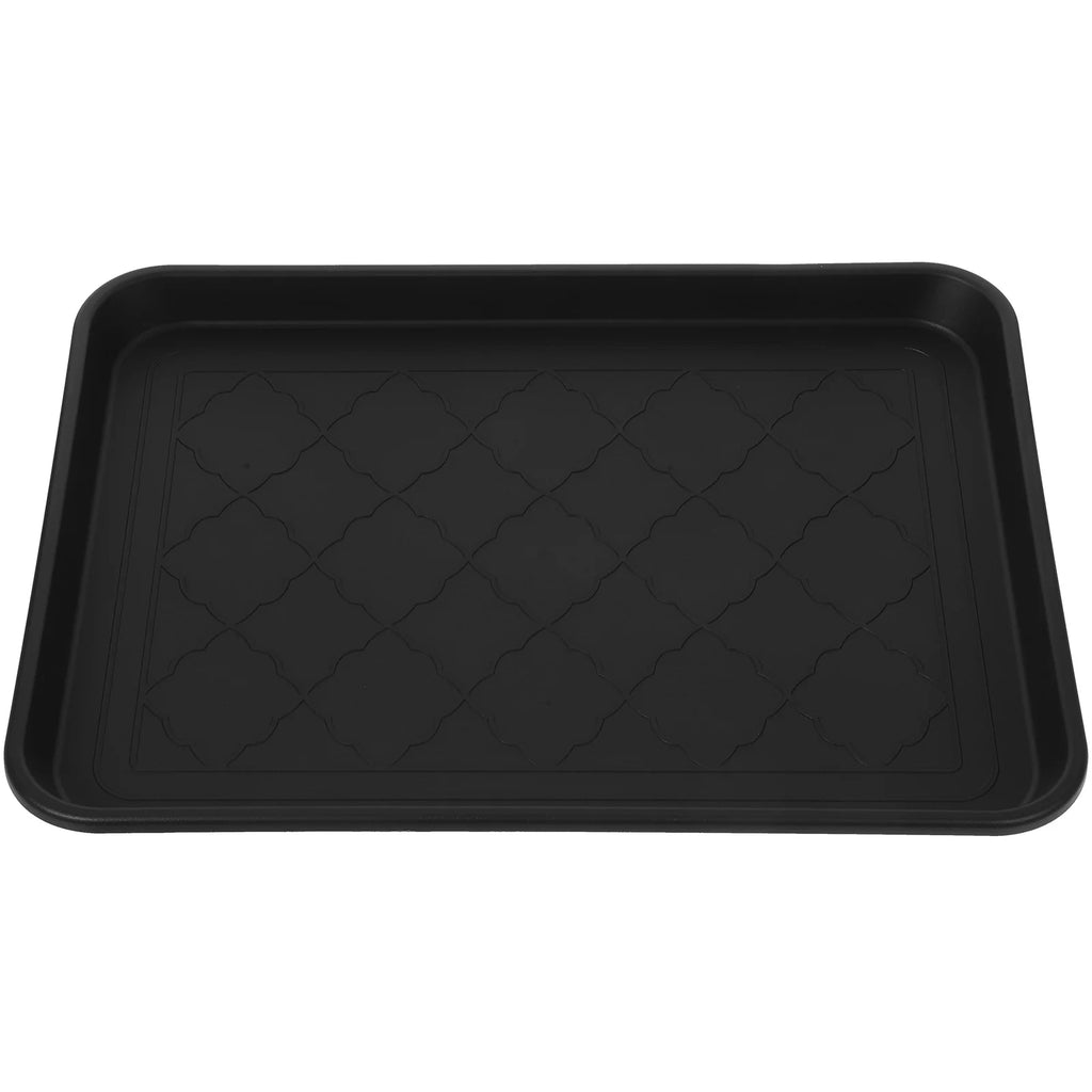 Top view of black multi-purpose boot tray with raised edge