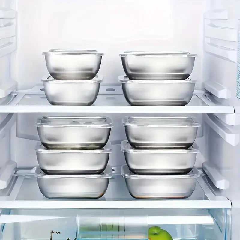 Stackable Stainless Steel Food Storage Containers, Set of 5