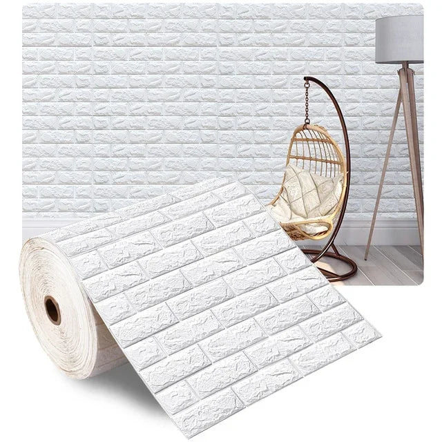 3D Foam Brick Wall Panels – Peel-and-Stick Accent Wallpaper for Living Room, Bedroom, or TV Area