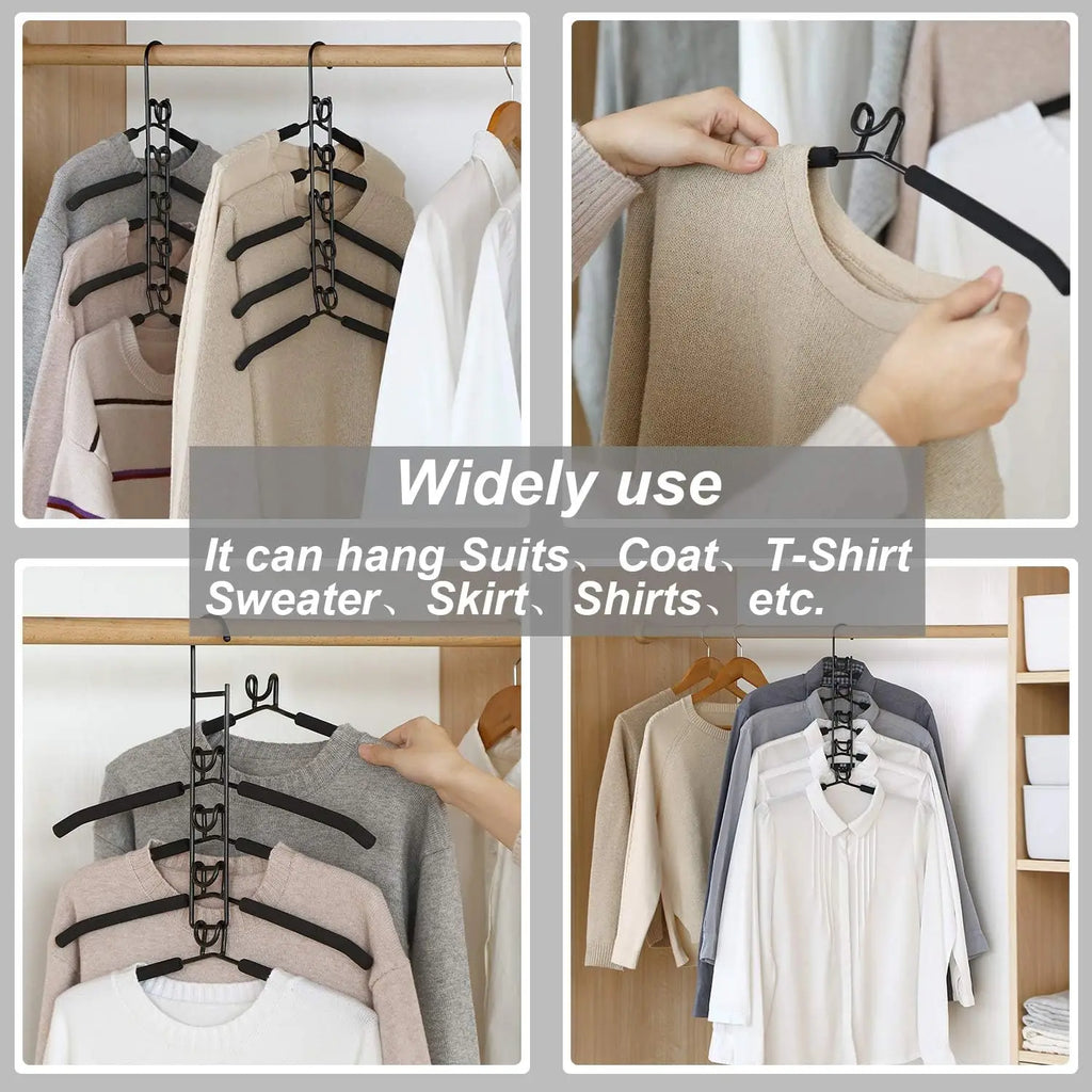 5-Tier Space-Saving Hanging Closet Organizers, 5-Pack