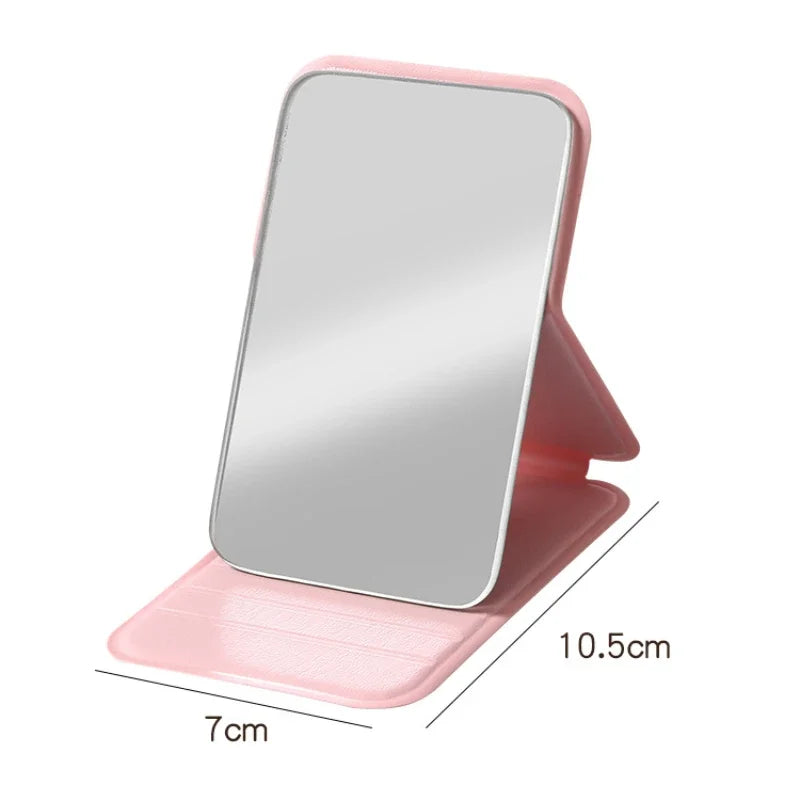 Foldable PU Leather Desktop Makeup Mirror – Travel & Vanity Size