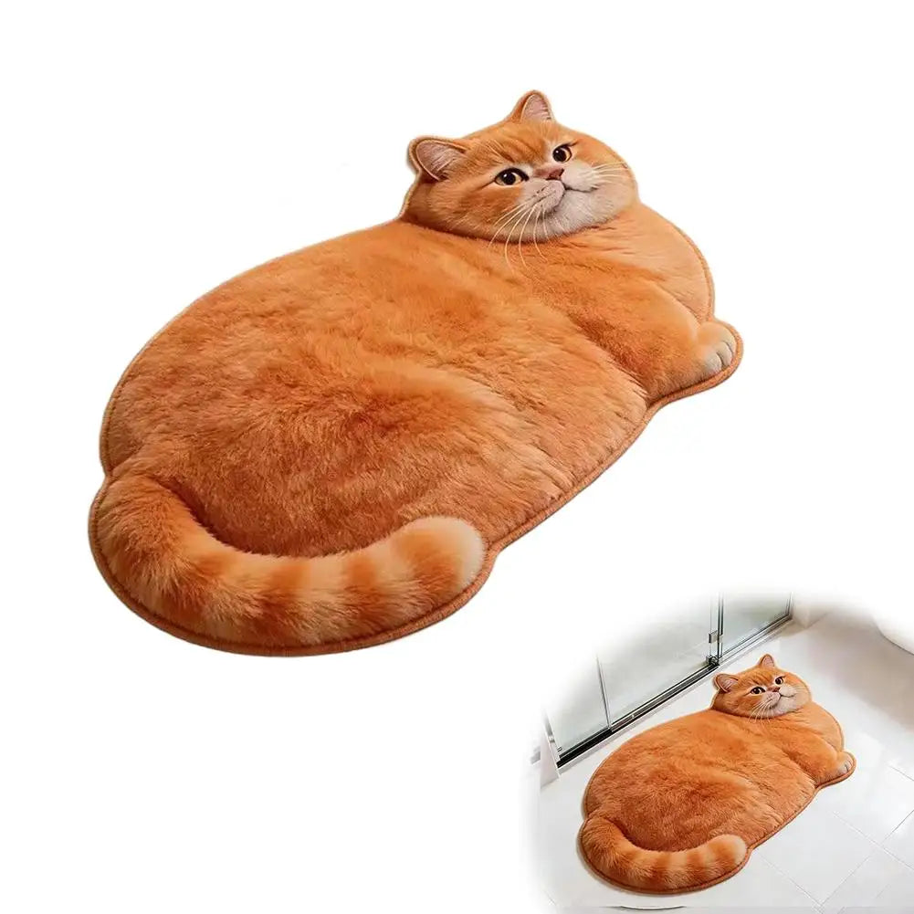 Whisker Cat Shaped Absorbent Bath Mat for Bathroom & Entryway