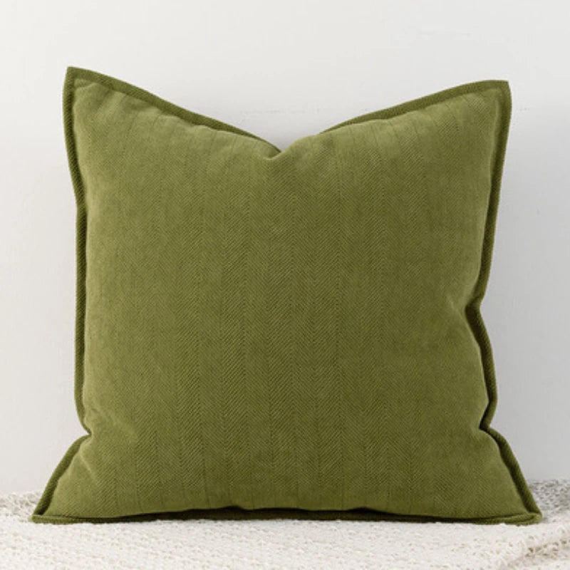 Herringbone Woven Pillow Cover – Soft Textured Accent for Sofa or Bed