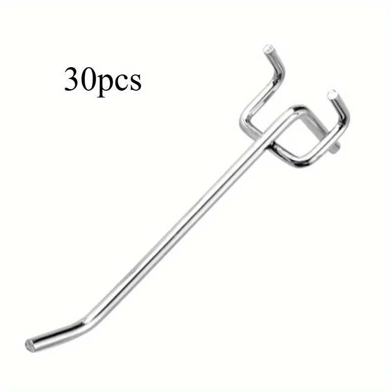 30-Piece Carbon Steel Pegboard Hook Set for Garage, Kitchen, or Craft Room Tool Organization