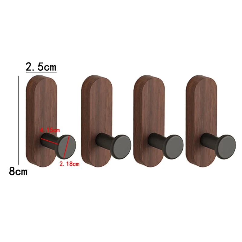 Self-Adhesive Wooden Wall Hook for Entryway, Bath, or Bedroom