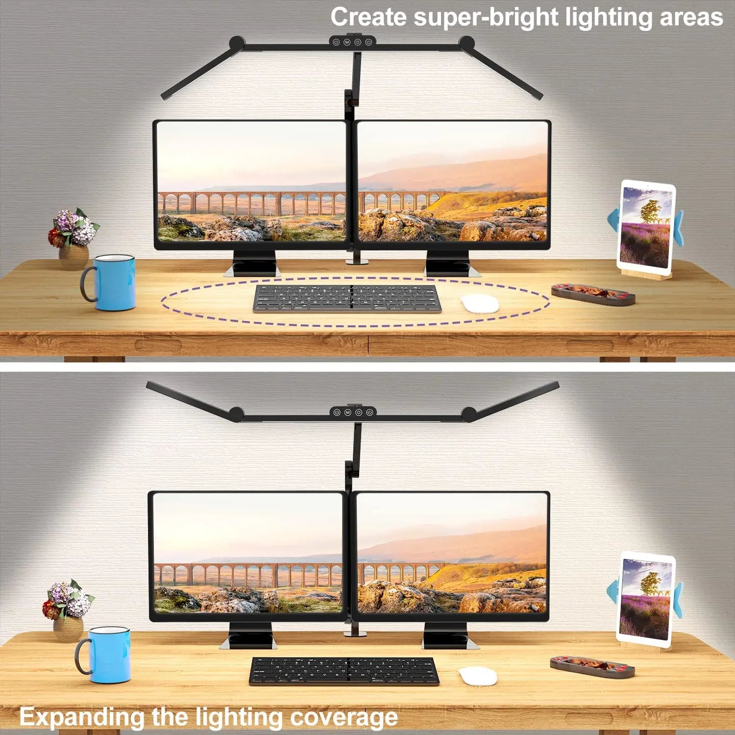Adjustable LED Clamp Desk Lamp with Dimmable Task Lighting