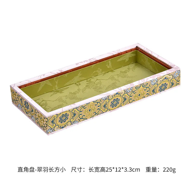 Floral Fabric Jewelry Trays for Bedroom or Vanity Organization