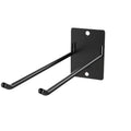 Wall-Mounted Iron Double Hook Organizer for Garage and Garden Tools in Black