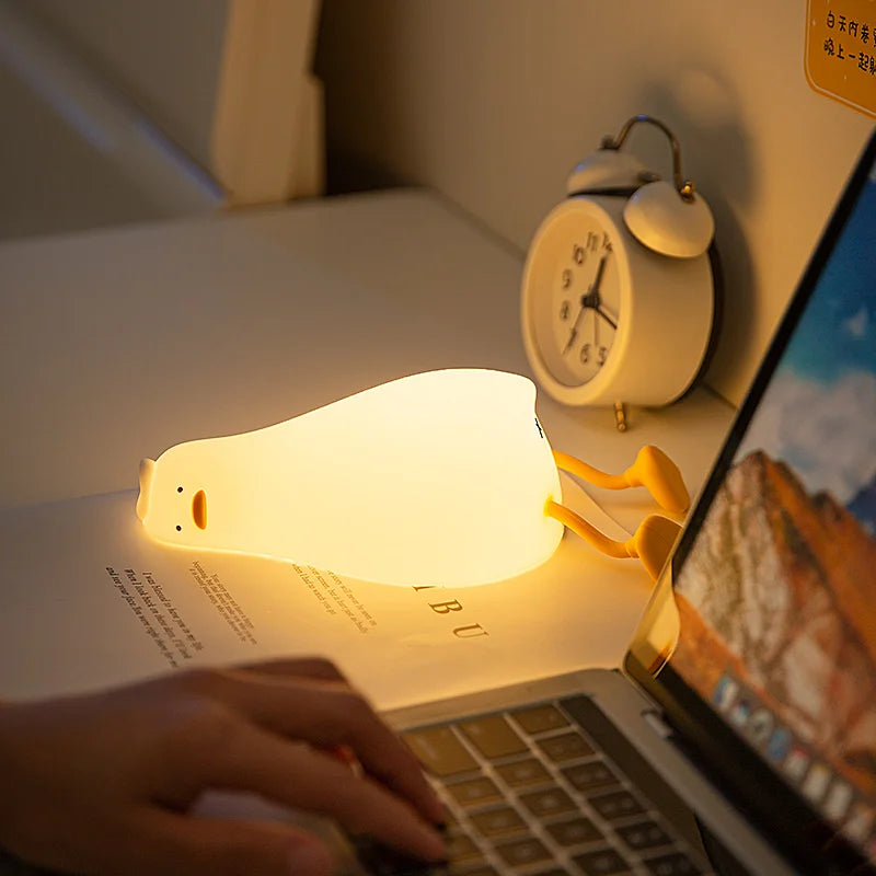Willow Duck Silicone Night Light – Rechargeable Bedside Lamp