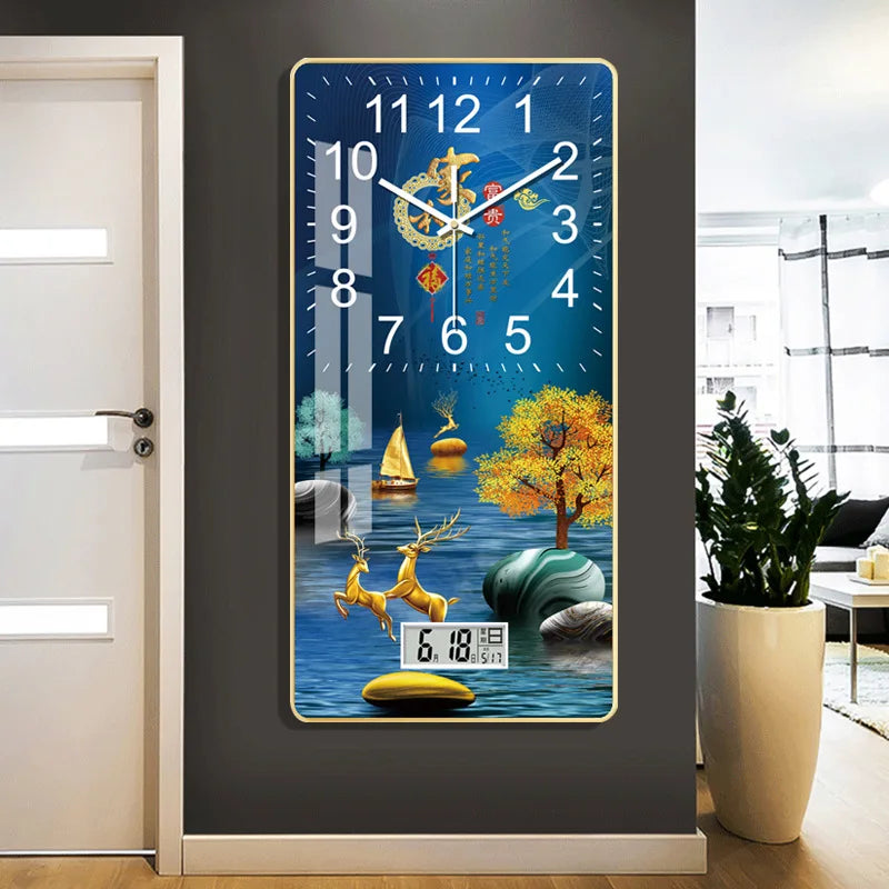 Rowan Modern Wall Clock with LCD Calendar Display