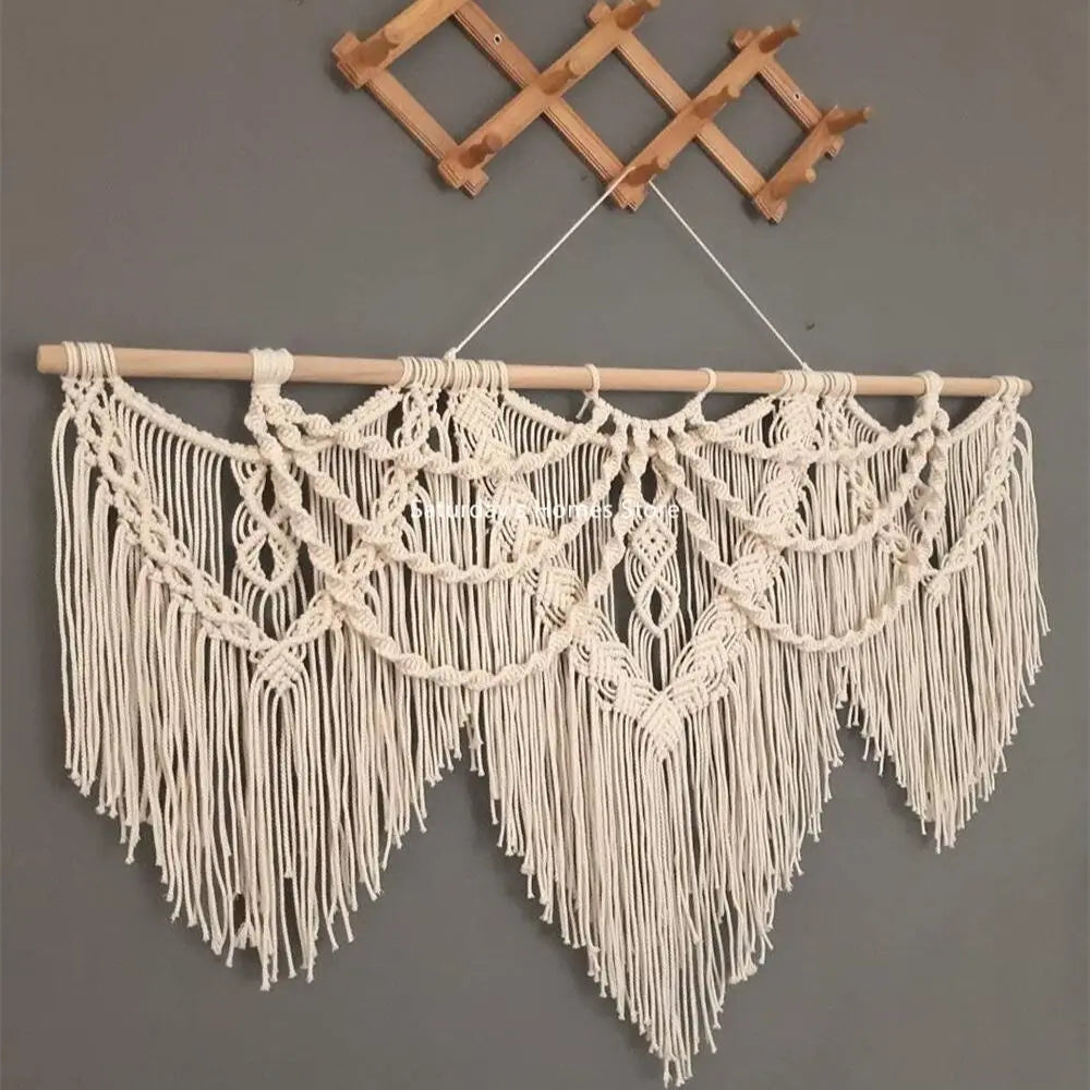 Wren Handwoven Macrame Wall Hanging, Large Boho Tapestry