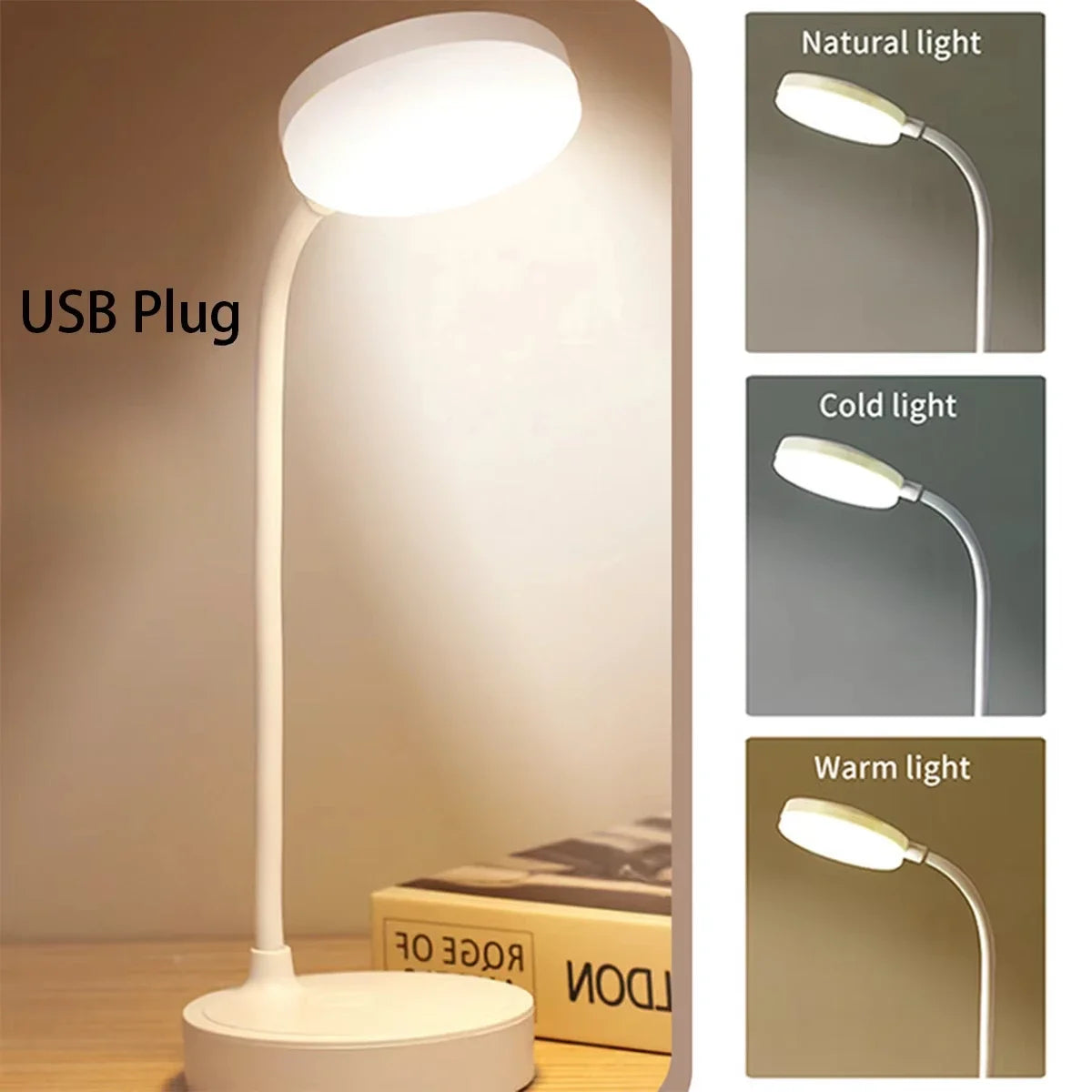 Flexible Dimmable LED Desk Lamp with 3 Light Modes for Reading, Study & Home Office